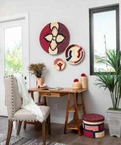 UGANDA Large Burgundy Color Blocked Box 7 UGANDA Large Burgundy Color Blocked Box