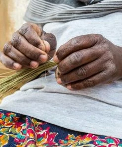 RWANDA HOME 14" Extra Large Multicolor Kolagi Round Basket 9 RWANDA HOME 14