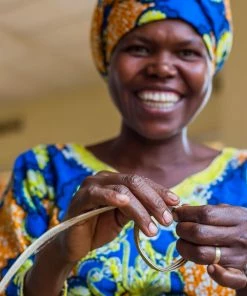 RWANDA Silver Blue + Black Fringed Coasters HOME