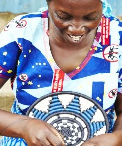 RWANDA HOME Slate Oval Basket