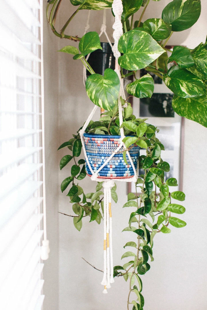 RWANDA 7" Blue Night Inzozi Tapered Planter HOME 4 RWANDA 7" Blue Night Inzozi Tapered Planter HOME