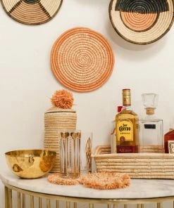 RWANDA Natural Rectangular Raffia Tray HOME