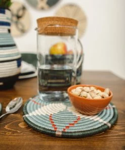 RWANDA HOME Silver Blue + Ginger Trivet