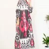 UZBEKISTAN Maxi Ikat Combo Shirt Dress CLOTHING