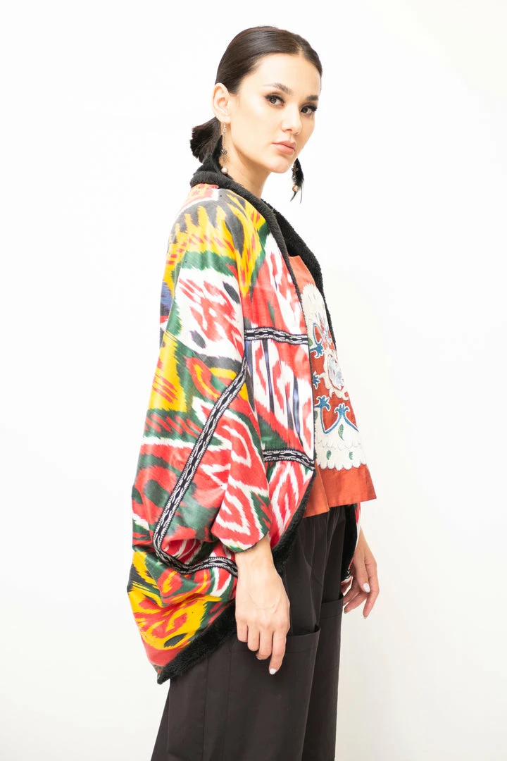 UZBEKISTAN CLOTHING Silk Ikat Shrug 5 UZBEKISTAN CLOTHING Silk Ikat Shrug