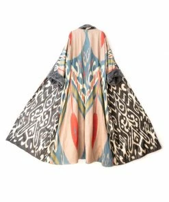 UZBEKISTAN CLOTHING Maxi Ikat Robe With Fleece