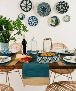 RWANDA HOME Silver Blue Oval Basket I