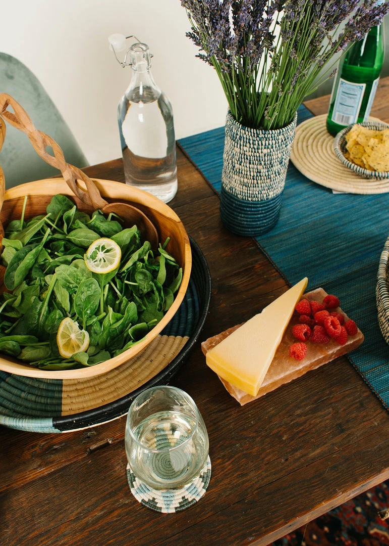 RWANDA Silver Blue Hope Coasters HOME 5 RWANDA Silver Blue Hope Coasters HOME