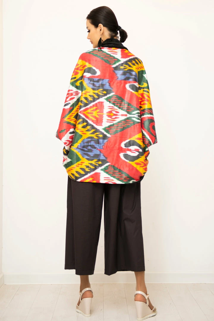 UZBEKISTAN CLOTHING Silk Ikat Shrug 4 UZBEKISTAN CLOTHING Silk Ikat Shrug