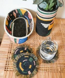 RWANDA HOME Black + Neon Biko Oval Basket