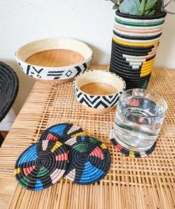 RWANDA Black + Neon Mosaic Coasters 7 RWANDA Black + Neon Mosaic Coasters