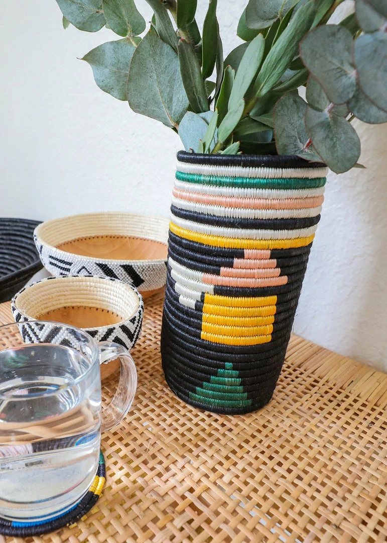 RWANDA Black + Neon Abstract Vase 5 RWANDA Black + Neon Abstract Vase