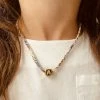 GREECE JEWELRY Kids Liberty Gold Initial Charm Necklace