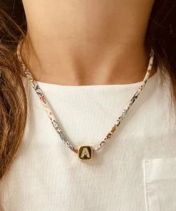 GREECE JEWELRY Kids Liberty Gold Initial Charm Necklace