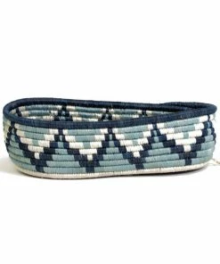 RWANDA HOME Silver Blue Oval Basket I