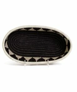 RWANDA Black + White Tofali Oval Basket HOME 9 RWANDA Black + White Tofali Oval Basket HOME