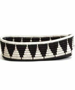 RWANDA Black + White Tofali Oval Basket HOME
