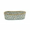 RWANDA Silver Blue + Ficelle Oval Basket