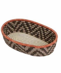 RWANDA HOME Sunset Brown Oval Basket