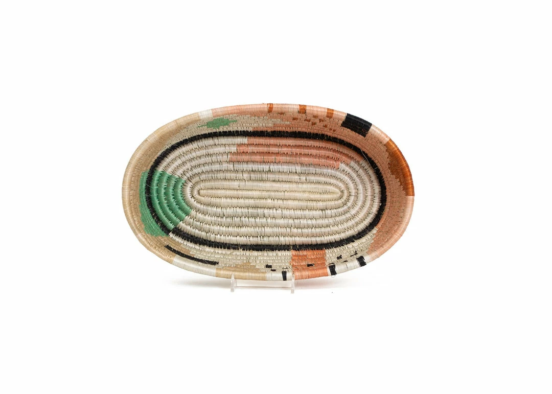 RWANDA Dusty Peach Biko Oval Basket HOME 4 RWANDA Dusty Peach Biko Oval Basket HOME