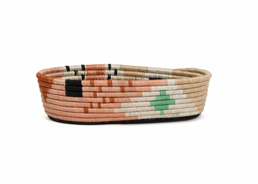 RWANDA Dusty Peach Biko Oval Basket HOME 3 RWANDA Dusty Peach Biko Oval Basket HOME