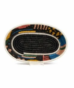 RWANDA HOME Black + Neon Biko Oval Basket