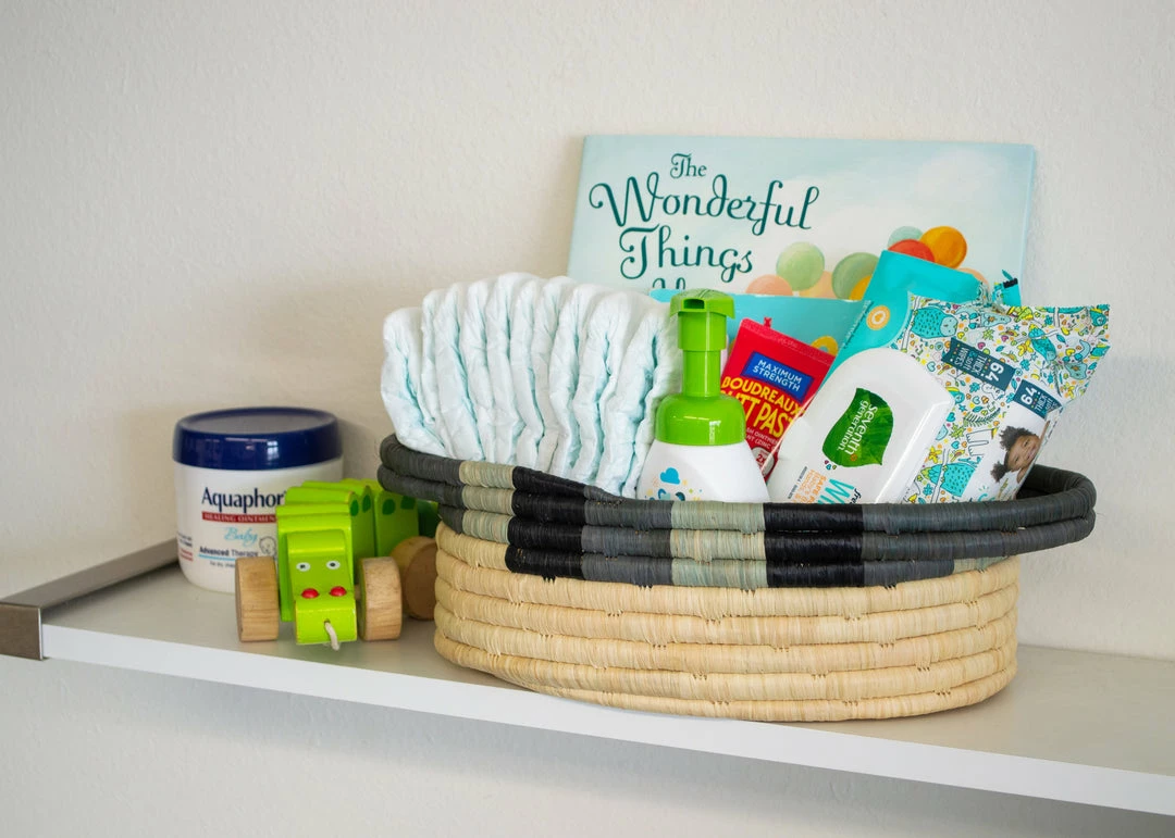 UGANDA HOME Opal Gray Color Blocked Bread Basket With Handles 4 UGANDA HOME Opal Gray Color Blocked Bread Basket With Handles