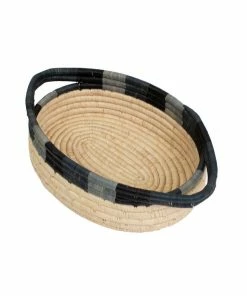 UGANDA HOME Opal Gray Color Blocked Bread Basket With Handles 10 UGANDA HOME Opal Gray Color Blocked Bread Basket With Handles