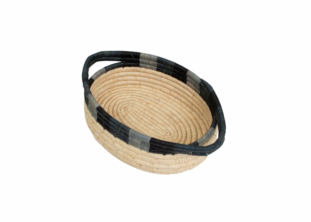 UGANDA HOME Opal Gray Color Blocked Bread Basket With Handles 5 UGANDA HOME Opal Gray Color Blocked Bread Basket With Handles