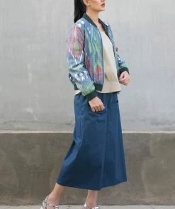 UZBEKISTAN Bomber Jacket With Ikat CLOTHING
