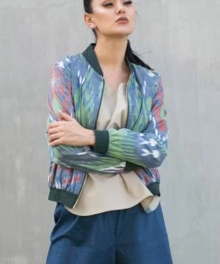 UZBEKISTAN Bomber Jacket With Ikat CLOTHING