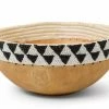 RWANDA Black + White Beaded Wooden Bowl II