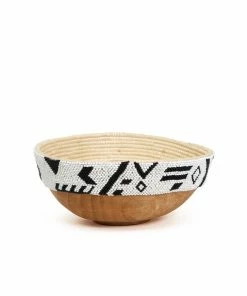 RWANDA Biko Beaded Wooden Bowl I