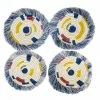 RWANDA Fringed Blue Night Festival Geo Coasters, Set Of 4 HOME