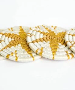 RWANDA Gold Coasters Set Of 4 HOME