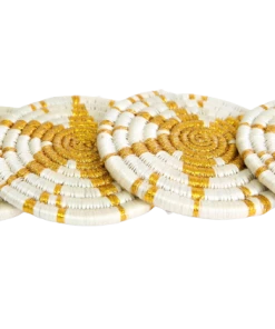 RWANDA Gold Coasters Set Of 4 HOME