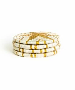 RWANDA Gold Coasters Set Of 4 HOME