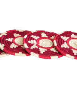 RWANDA HOME Red Coaster Set Of 4
