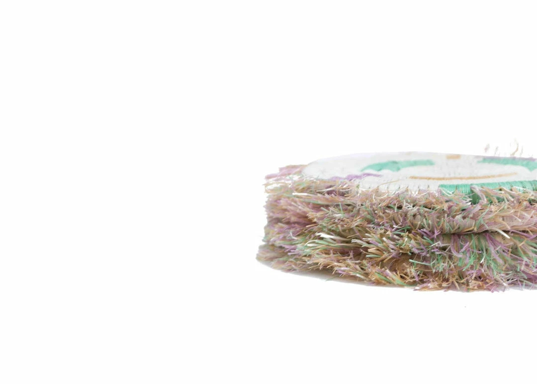 RWANDA Dusty Rose Fringed Coasters 4 RWANDA Dusty Rose Fringed Coasters