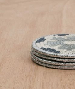 RWANDA Metallic Gray Hope Coasters, Set Of 4 7 RWANDA Metallic Gray Hope Coasters, Set Of 4