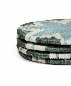 RWANDA Silver Blue Hope Coasters HOME