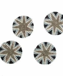 RWANDA Light Taupe + Black Hope Coasters