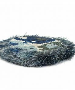 RWANDA HOME Silver Blue Matisse Fringed Coasters