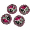 RWANDA Vivid Viola Matisse Fringed Coasters, Set Of 4
