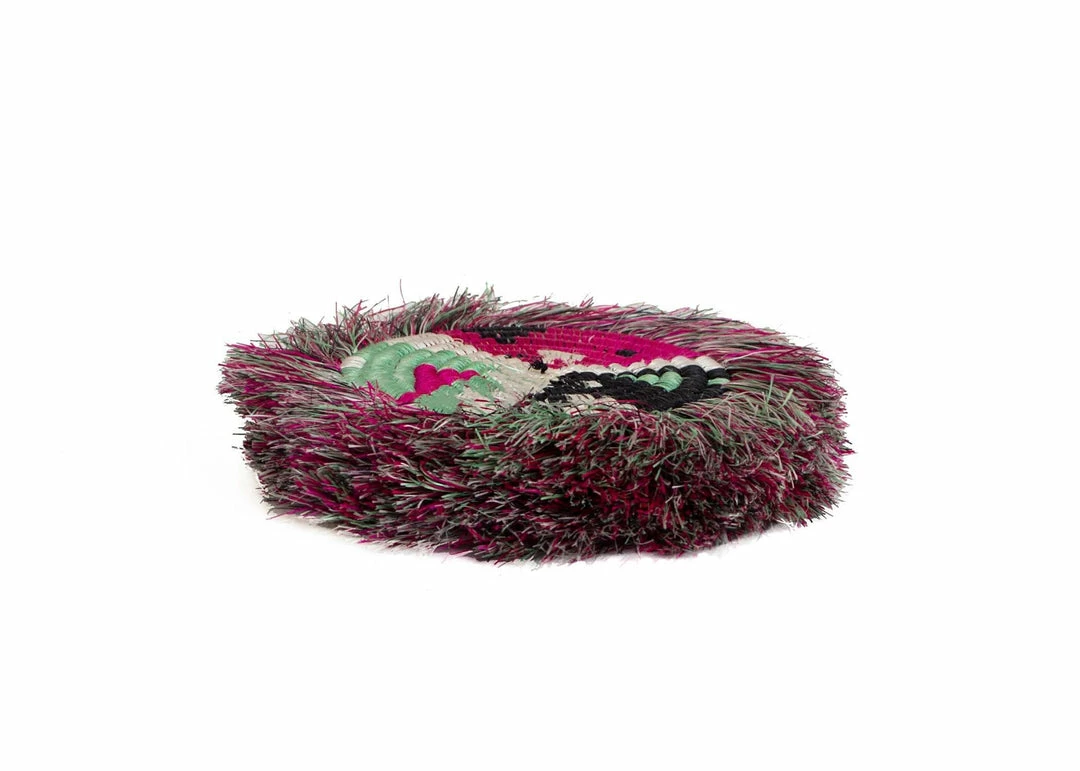 RWANDA Vivid Viola Matisse Fringed Coasters, Set Of 4 4 RWANDA Vivid Viola Matisse Fringed Coasters, Set Of 4