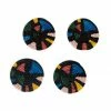RWANDA Black + Neon Mosaic Coasters
