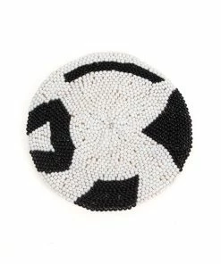 RWANDA HOME Black Beaded Atelier Coaster, Set Of 4