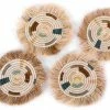 RWANDA Soothing Sands Fringed Coasters, Set Of 4 1 RWANDA Soothing Sands Fringed Coasters, Set Of 4