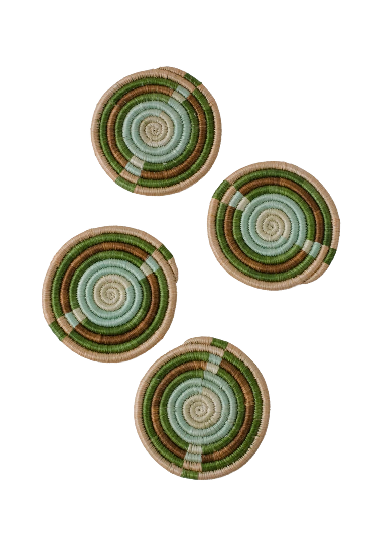 UGANDA Tierra Geo Coasters, Set Of 4 3 UGANDA Tierra Geo Coasters, Set Of 4