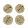 UGANDA Multicolor Wheat Fringed Coasters, Set Of 4 HOME 2 UGANDA Multicolor Wheat Fringed Coasters, Set Of 4 HOME